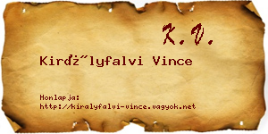 Királyfalvi Vince névjegykártya